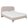 Letto imbottito in bouclé grigio chiaro per il materasso 100x200cm