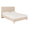 Letto imbottito in lino beige per il materasso 100x200cm