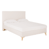 Letto imbottito in lino bianco per il materasso 100x200cm