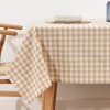 Chemin De Table Rectangulaire Vichy 45x170cm Anti-Taches - Gris Eau