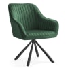 Chaise salle à manger velours avec accoudoirs vert