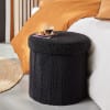 Pouf Design Fleur Arielina Tissu Bouclette Blanc - Pouf - Poire