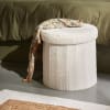 Pouf coffre bouclettes blanc Aubry Gaspard | Leroy Merlin