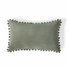 Cojín algodón verde grisaceo 50x30