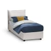 Letto singolo in tessuto bianco 90x200 cm
