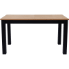 Table à manger extensible effet bois 6/8 personnes, piètement noir