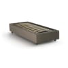 Letto singolo in ecopelle tortora 90x200 cm
