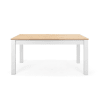 Table à manger extensible L160/215 cm - Effet Chêne et Blanc
