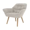 Fauteuil en tissu gris clair