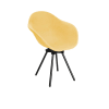 Fauteuil en plastique recyclé paille, pied en acier revalorisé