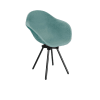 Fauteuil en plastique recyclé bleu, pied en acier revalorisé
