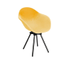 Fauteuil en plastique recyclé jaune, pied en acier revalorisé