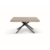 Mesa de madera, olmo perla, base antracita, extensible 140x90-220x90cm