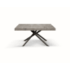 Mesa de madera, gris hormigón, base antracita, 140x90-220x90