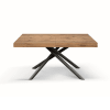 Mesa de madera, efecto roble, base antracita, ext.140×90-220x90cm