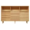 Buffet haut en bois massif naturel 3 portes 180 cm Verni