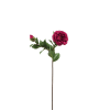 Tallo de camelia artificial crema y rosa fucsia h52