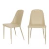 Lot de 2 chaises en résine et métal - Beige