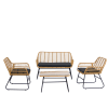 Set da giardino in rattan e metallo nero