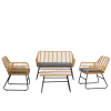 Set da giardino in rattan e metallo grigio