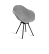 Fauteuil en plastique recyclé gris, pied en acier revalorisé