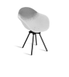 Fauteuil en plastique recyclé gris, pied en acier revalorisé