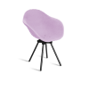 Fauteuil en plastique recyclé parme, pied en acier revalorisé