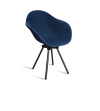 Fauteuil en plastique recyclé marine, pied en acier revalorisé