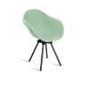Fauteuil en plastique recyclé galet, pied en acier revalorisé