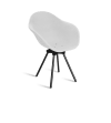 Fauteuil en plastique recyclé blanc, pied en acier revalorisé