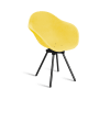 Fauteuil en plastique recyclé citron, pied en acier revalorisé