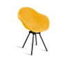 Fauteuil en plastique recyclé jaune, pied en acier revalorisé