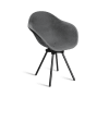 Fauteuil en plastique recyclé gris, pied en acier revalorisé