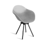 Fauteuil en plastique recyclé gris, pied en acier revalorisé
