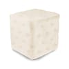 Deshome Pouf poggiapiedi 83x43x44 cm in Velluto con bottoni - Puff per divano soggiorno camera da letto - Puff per sedersi Teti (Bianco
