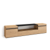 Mueble tv efecto madera roble y negro 200x35x45cm