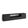 Mueble tv efecto madera negro 200x35x45cm