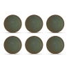 Lot de 6 assiettes vert en porcelaine 21cm