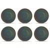Lot de 6 assiettes vert en porcelaine 27cm