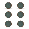 Lot de 6 assiettes vert en porcelaine 16cm