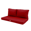 Coussins pour salon de jardin déhoussable 120x60cm Rouge