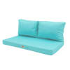 Coussins pour salon de jardin déhoussable 120x60cm Bleu caraïbes