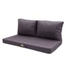 Coussins pour salon de jardin déhoussable 120x60cm Gris carbone