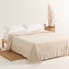 Plaid multiusos algodón liso beige 130x180 cm