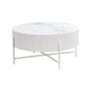 Tavolo basso rotondo scandinavo bianco