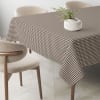 Mantel vichy pequeño marrón teflonado confeccionado 180x140cm