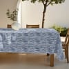 Nappe anti-taches 100% coton bleu 200x155 cm