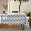 Nappe anti-taches 100% coton bleu 200x155 cm