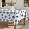 Nappe anti-taches 100% coton bleu 200x155 cm