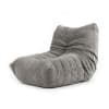Pouf chauffeuse en tissu chenille garni de mousse extensible gris